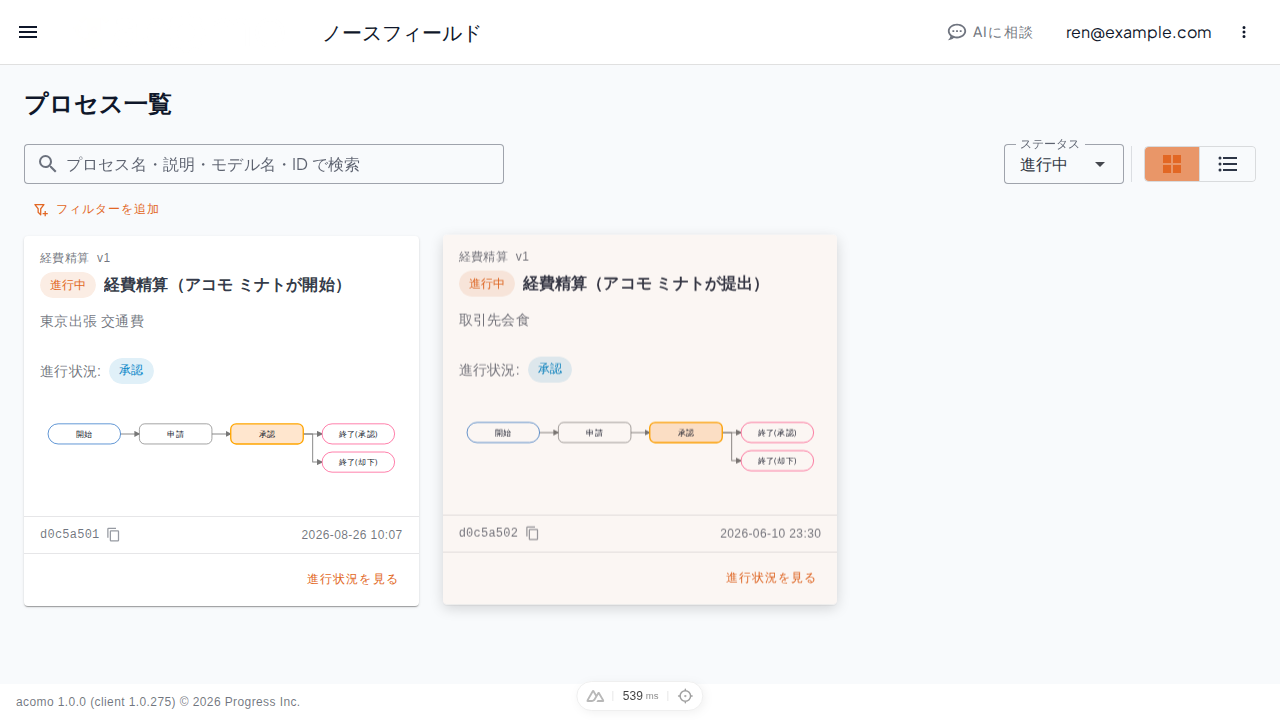 プロセス一覧