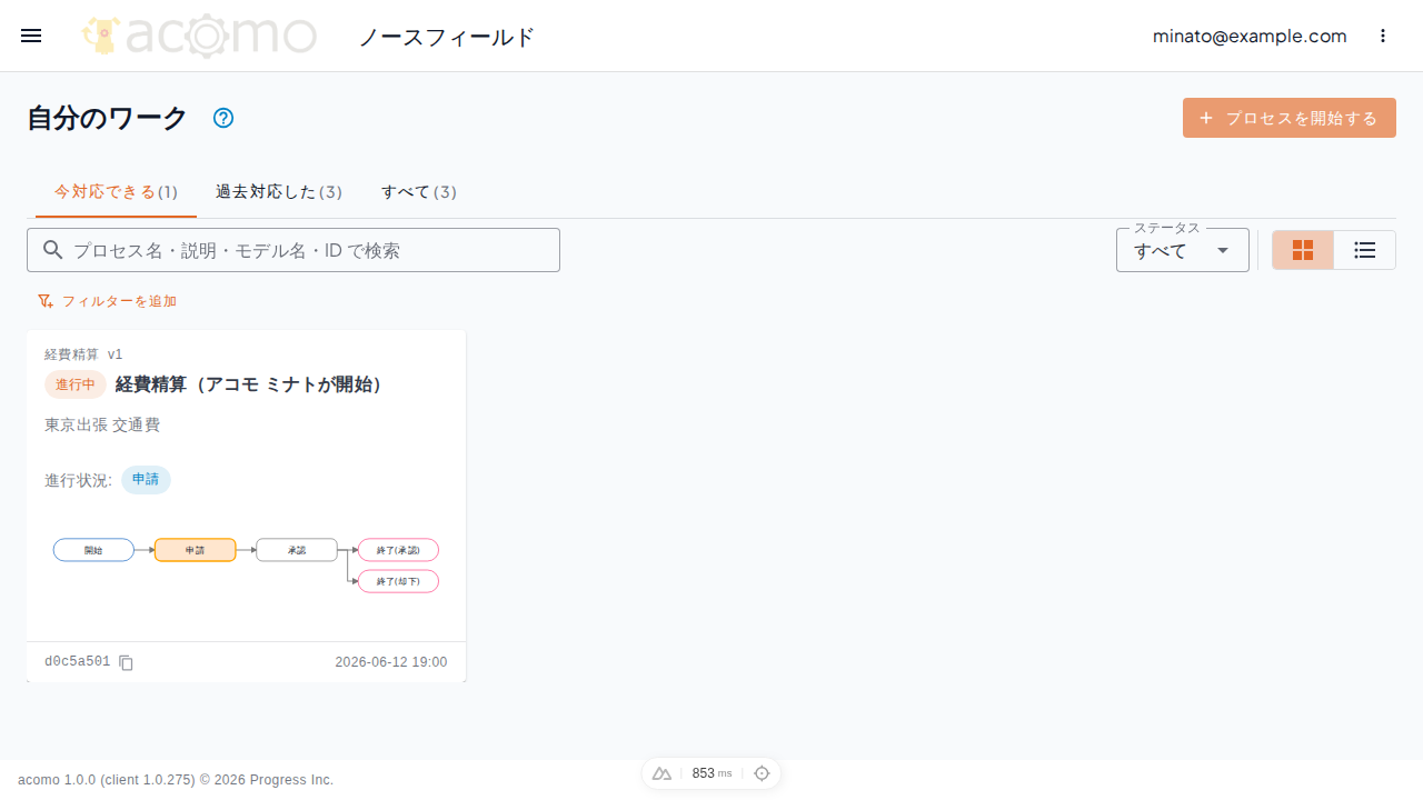 「自分のワーク」の「今対応できる」「過去対応した」「すべて」と件数バッジ